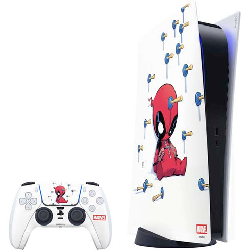 Marvel Deadpool Babypool Playing PlayStation PS5 Skins